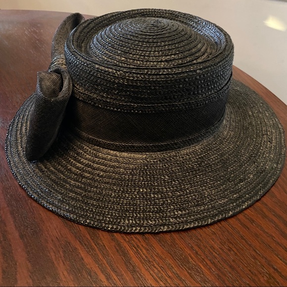 Betmar New York Vintage Fancy Black Straw Hat - Picture 5 of 7